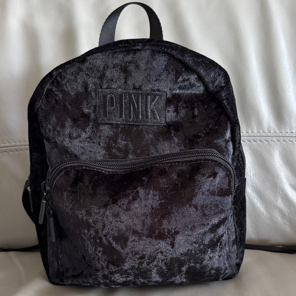 Victoria’s Secret PINK Black Velvet Mini Backpack